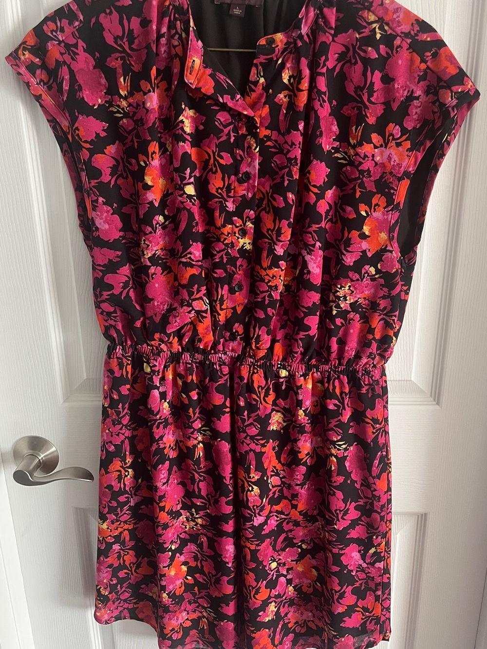 Johnston & Murphy Black Dress with Pink and Orange Floral Print
